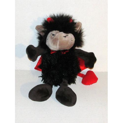 Diable Nici Doudou Diable Noir 27 Cm Peluche Diablotin Queue En Coeur