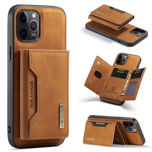 Coque Portefeuille Amovible Étuis Antichoc Rabat Housses Avec Fente Carte, Portefeuille Etui En Cuir Pu Premium Iphone 12 Pro Max - Jaune