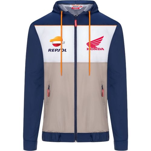 Veste Imperméable À Capuche Zip Homme Repsol Honda Officiel Motogp