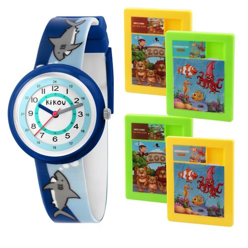 Montre Enfant Kikou Petits Explorateurs En Silicone Bleu