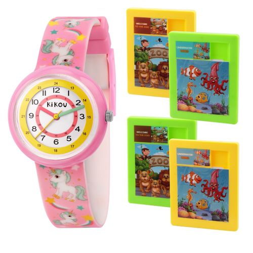Montre Enfant Kikou Petits Explorateurs En Silicone Rose