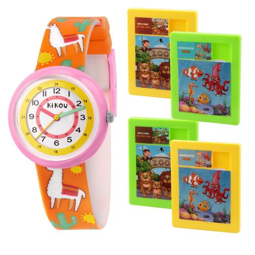 Montre Enfant Kikou Petits Explorateurs En Silicone Orange