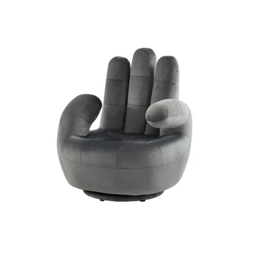 Fauteuil Main Pivotant Catchy En Velours - Anthracite