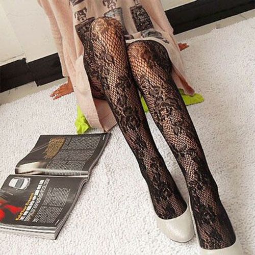 Bas Jacquard À Motif Résille Pour Femmes Et Filles,Collants,Collants,Noir,Sexy,Tête De Mort,Dame,Mode,1 Pièce,Dww40