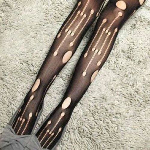 Bas Jacquard À Motif Résille Pour Femmes Et Filles,Collants,Collants,Noir,Sexy,Tête De Mort,Dame,Mode,1 Pièce,Dww40