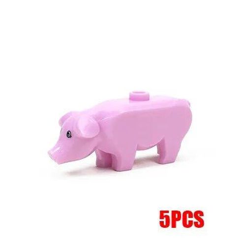 Mini Blocs De Construction Animaux Compatibles Pour Enfants Moc Tortues Oiseau Dauphin Poisson Modèle Blocs De Construction Briques Enfants Jouets - Type 5pink-Pig