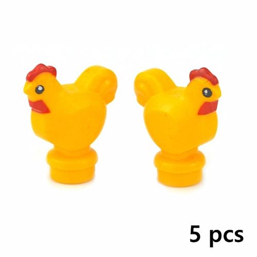 Blocs De Construction En Briques De Moc Pour Animaux De Compagnie,Modèle Créatif,Mignon,Petit Animal,Zoo,Chien,Canard,Tortue,Pingouin,Chat,Cochon,Oiseau,Lapin,Jouets - Type 5pcs Chicken C