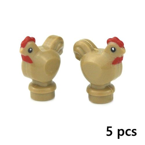 Blocs De Construction En Briques De Moc Pour Animaux De Compagnie,Modèle Créatif,Mignon,Petit Animal,Zoo,Chien,Canard,Tortue,Pingouin,Chat,Cochon,Oiseau,Lapin,Jouets - Type 5pcs Chicken B