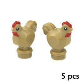 Blocs De Construction En Briques De Moc Pour Animaux De Compagnie,Modèle Créatif,Mignon,Petit Animal,Zoo,Chien,Canard,Tortue,Pingouin,Chat,Cochon,Oiseau,Lapin,Jouets - Type 5pcs Chicken B