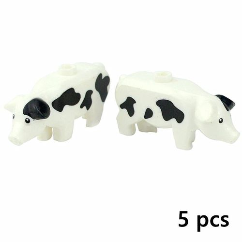 Blocs De Construction En Briques Pour Enfants,Animaux De Compagnie Créatifs,Zoo,Chien,Canard,Tortue,Pingouin,Chat,Cochon,?ufs,Oiseau,Lapin, - Type 5pcs Pig D