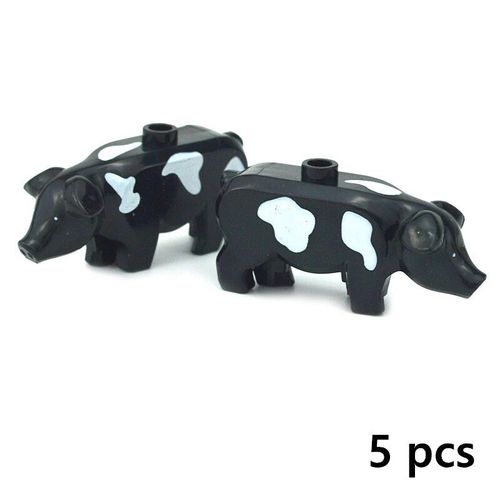 Blocs De Construction En Briques Pour Enfants,Animaux De Compagnie Créatifs,Zoo,Chien,Canard,Tortue,Pingouin,Chat,Cochon,?ufs,Oiseau,Lapin, - Type 5pcs Pig B