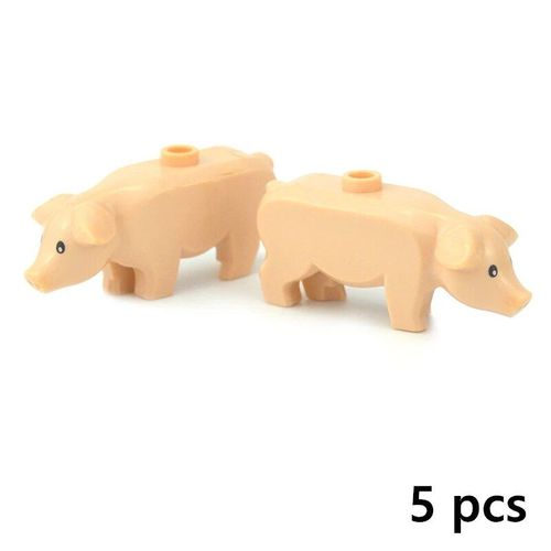 Blocs De Construction En Briques Pour Enfants,Animaux De Compagnie Créatifs,Zoo,Chien,Canard,Tortue,Pingouin,Chat,Cochon,?ufs,Oiseau,Lapin, - Type 5pcs Pig A