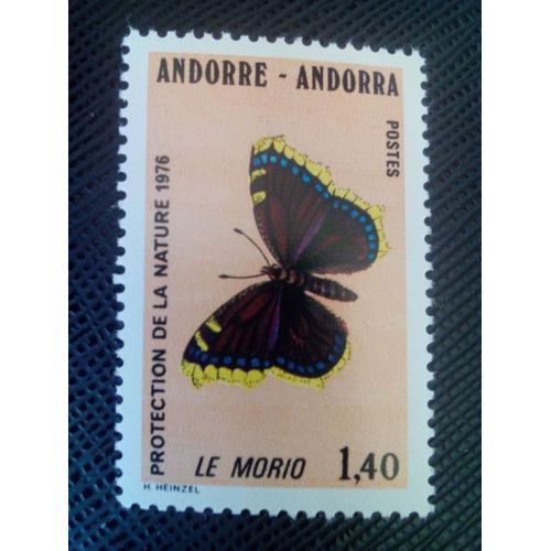 Timbre Andorre Yt 259 Camberwell Beauty (Euranessa Antiopa) 1976 ( 0040705 )