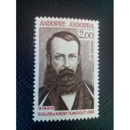 Timbre Andorre Yt 266 Guillem D'areny Plandolit 1977 ( 0040705 )