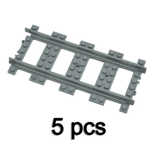 Rail De Train De Ville En Briques,Modèle De Jouet,Piste Souple,Incurvée Et Droite Pour Enfants,Cadeau Compatible Avec Toutes Les Marques De Chemin De Fer Leduo - Type Straight-5pcs