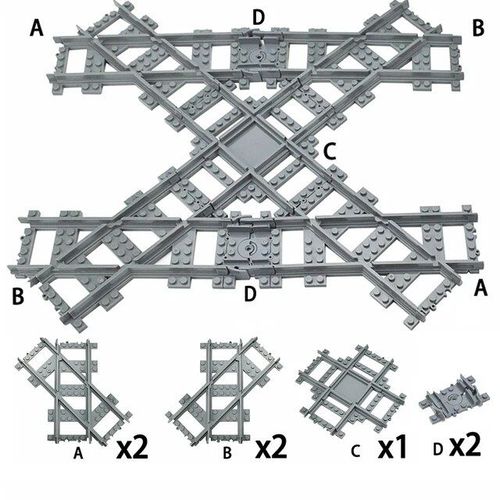 Rail De Train De Ville En Briques,Modèle De Jouet,Piste Souple,Incurvée Et Droite Pour Enfants,Cadeau Compatible Avec Toutes Les Marques De Chemin De Fer Leduo - Type Style 04