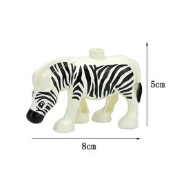 Blocs De Construction De Grande Taille,Chat Kangourou,Chien,Cochon,Lion,Baleine,Modèle,Accessoires,Ferme,Zoo,Jouets Animaux Pour Enfants - Type Zebra