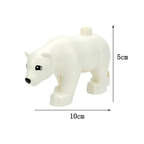 Blocs De Construction De Grande Taille,Chat Kangourou,Chien,Cochon,Lion,Baleine,Modèle,Accessoires,Ferme,Zoo,Jouets Animaux Pour Enfants - Type Polar Bear