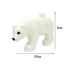 Blocs De Construction De Grande Taille,Chat Kangourou,Chien,Cochon,Lion,Baleine,Modèle,Accessoires,Ferme,Zoo,Jouets Animaux Pour Enfants - Type Polar Bear