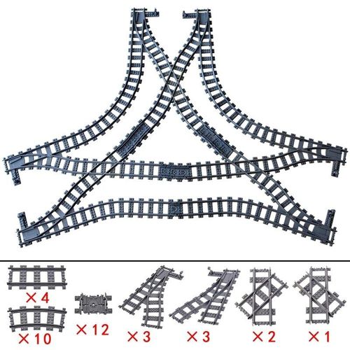 City Train Flexible Tracks For Kids,Soft Straight,Curved R64.Switch Importer Nights,Creative Models Tailways Toys,Gifts,New - Type Train Tracks 02
