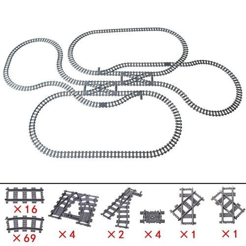 City Train Flexible Tracks For Kids,Soft Straight,Curved R64.Switch Importer Nights,Creative Models Tailways Toys,Gifts,New - Type Train Tracks 14