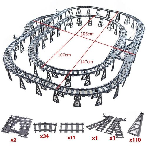 City Train Flexible Tracks For Kids,Soft Straight,Curved R64.Switch Importer Nights,Creative Models Tailways Toys,Gifts,New - Type Train Tracks 15
