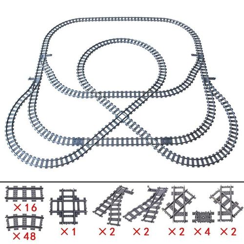 City Train Flexible Tracks For Kids,Soft Straight,Curved R64.Switch Importer Nights,Creative Models Tailways Toys,Gifts,New - Type Train Tracks 13