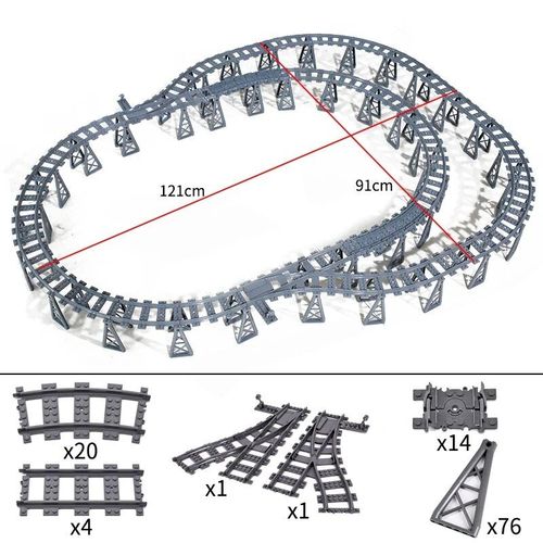 City Train Flexible Tracks For Kids,Soft Straight,Curved R64.Switch Importer Nights,Creative Models Tailways Toys,Gifts,New - Type Train Tracks 16