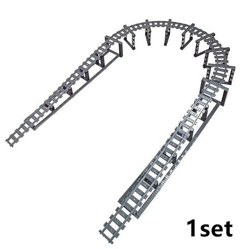 City Train Rail Rack Bricks Model Toy,Soft Track,Cruved And Straight,Cadeau Pour Enfants,Compatible Avec Toutes Les Marques De Chemin De Fer - Type 1set