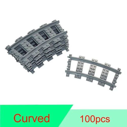 City Train Rail Rack Bricks Model Toy,Soft Track,Cruved And Straight,Cadeau Pour Enfants,Compatible Avec Toutes Les Marques De Chemin De Fer - Type Curved 100pcs