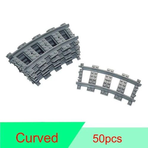 City Train Rail Rack Bricks Model Toy,Soft Track,Cruved And Straight,Cadeau Pour Enfants,Compatible Avec Toutes Les Marques De Chemin De Fer - Type Curved 50pcs