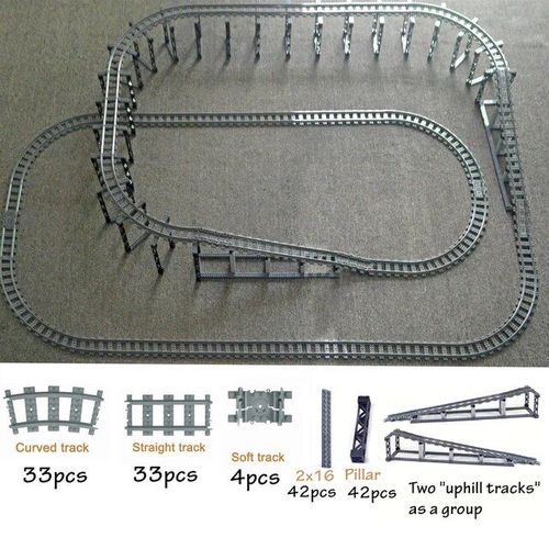 City Train Rail Rack Bricks Model Toy,Soft Track,Cruved And Straight,Cadeau Pour Enfants,Compatible Avec Toutes Les Marques De Chemin De Fer - Type Entire Set