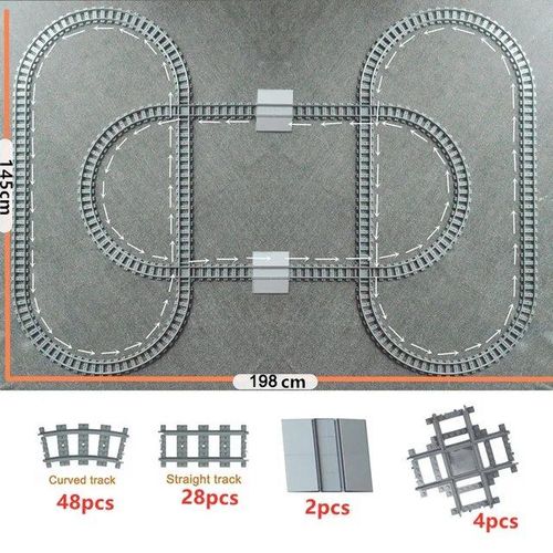 City Train Rail Rack Bricks Model Toy,Soft Track,Cruved And Straight,Cadeau Pour Enfants,Compatible Avec Toutes Les Marques De Chemin De Fer - Type New Set 5