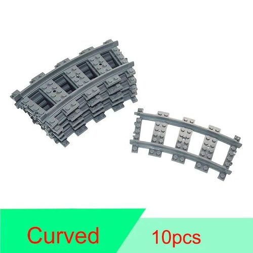 City Train Rail Rack Bricks Model Toy,Soft Track,Cruved And Straight,Cadeau Pour Enfants,Compatible Avec Toutes Les Marques De Chemin De Fer - Type Curved 10pcs