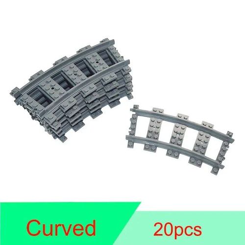 City Train Rail Rack Bricks Model Toy,Soft Track,Cruved And Straight,Cadeau Pour Enfants,Compatible Avec Toutes Les Marques De Chemin De Fer - Type Curved 20pcs