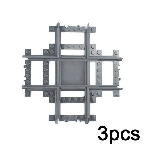 City Train Rail Rack Bricks Model Toy,Soft Track,Cruved And Straight,Cadeau Pour Enfants,Compatible Avec Toutes Les Marques De Chemin De Fer - Type Cross-3pcs