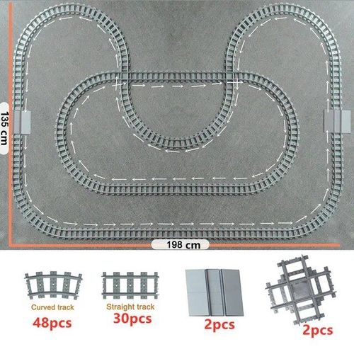 City Train Rail Rack Bricks Model Toy,Soft Track,Cruved And Straight,Cadeau Pour Enfants,Compatible Avec Toutes Les Marques De Chemin De Fer - Type New Set 3