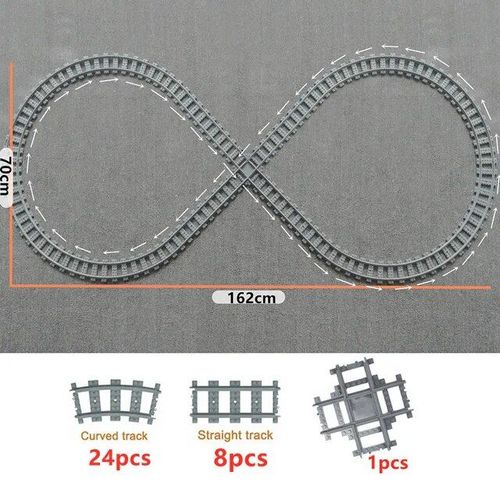City Train Rail Rack Bricks Model Toy,Soft Track,Cruved And Straight,Cadeau Pour Enfants,Compatible Avec Toutes Les Marques De Chemin De Fer - Type New Set 7