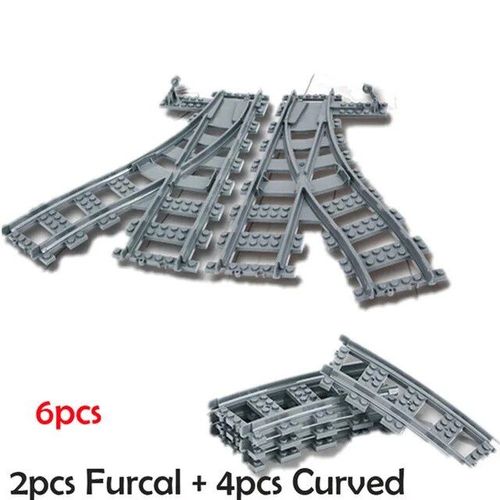City Train Rail Rack Bricks Model Toy,Soft Track,Cruved And Straight,Cadeau Pour Enfants,Compatible Avec Toutes Les Marques De Chemin De Fer - Type Set2