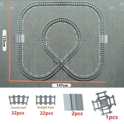 City Train Rail Rack Bricks Model Toy,Soft Track,Cruved And Straight,Cadeau Pour Enfants,Compatible Avec Toutes Les Marques De Chemin De Fer - Type New Set 6