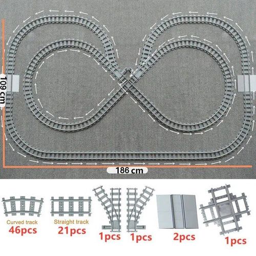 City Train Rail Rack Bricks Model Toy,Soft Track,Cruved And Straight,Cadeau Pour Enfants,Compatible Avec Toutes Les Marques De Chemin De Fer - Type New Set 2