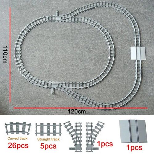 City Train Rail Rack Bricks Model Toy,Soft Track,Cruved And Straight,Cadeau Pour Enfants,Compatible Avec Toutes Les Marques De Chemin De Fer - Type Set 004