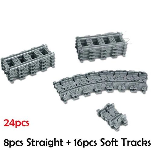 City Train Rail Rack Bricks Model Toy,Soft Track,Cruved And Straight,Cadeau Pour Enfants,Compatible Avec Toutes Les Marques De Chemin De Fer - Type Set1
