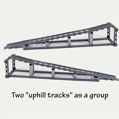 City Train Rail Rack Bricks Model Toy,Soft Track,Cruved And Straight,Cadeau Pour Enfants,Compatible Avec Toutes Les Marques De Chemin De Fer - Type Uphill Track