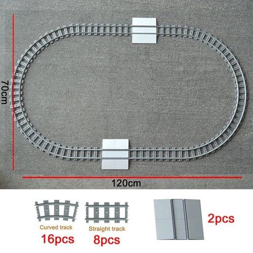 City Train Rail Rack Bricks Model Toy,Soft Track,Cruved And Straight,Cadeau Pour Enfants,Compatible Avec Toutes Les Marques De Chemin De Fer - Type Set 006