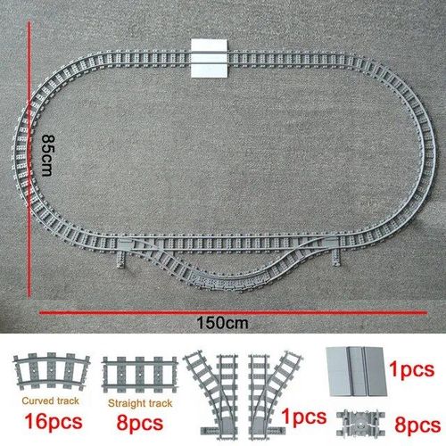 City Train Rail Rack Bricks Model Toy,Soft Track,Cruved And Straight,Cadeau Pour Enfants,Compatible Avec Toutes Les Marques De Chemin De Fer - Type Set 005