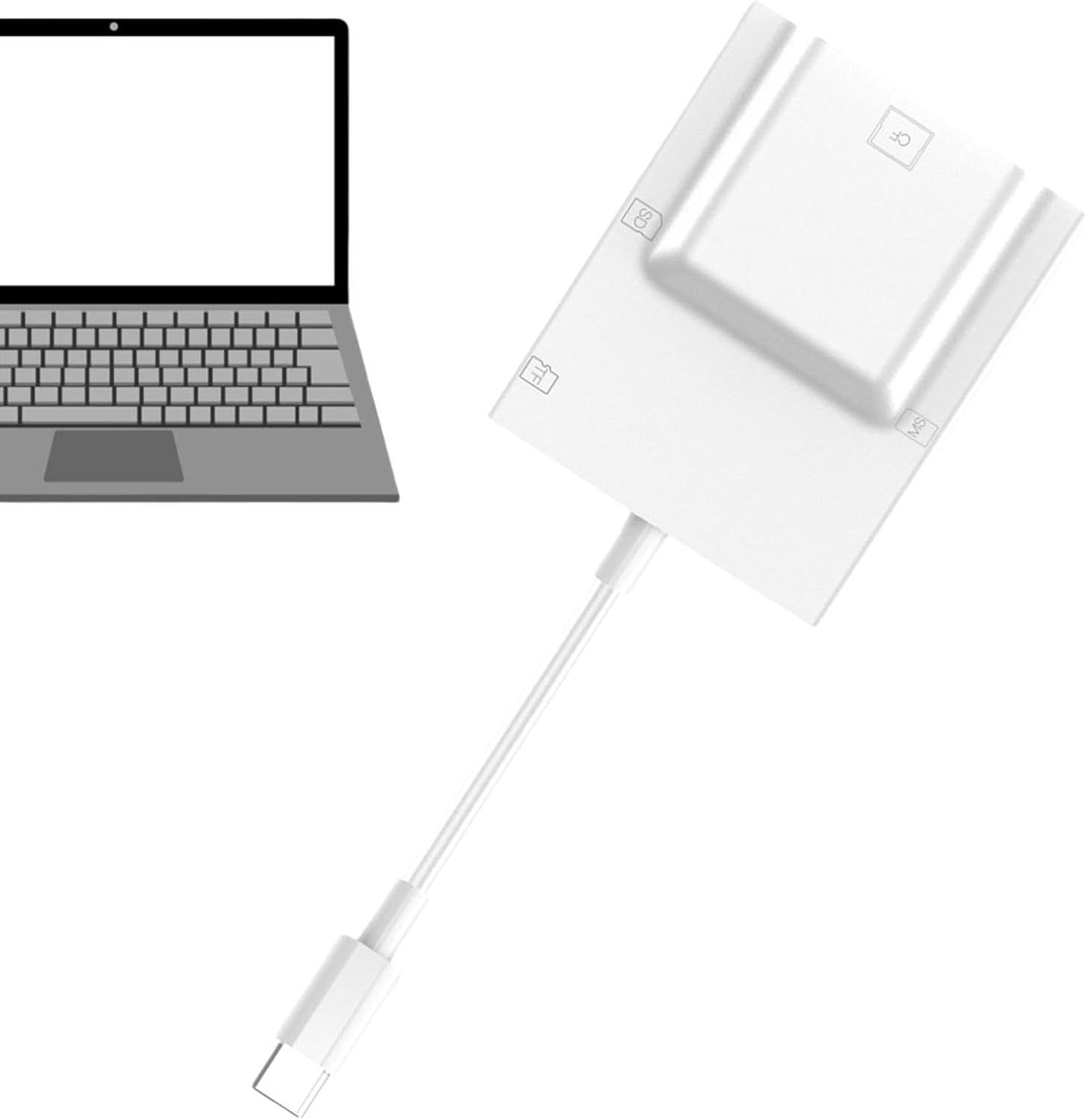 Blanc Adaptateur de carte mmoire, lecteur de carte USB C - ...