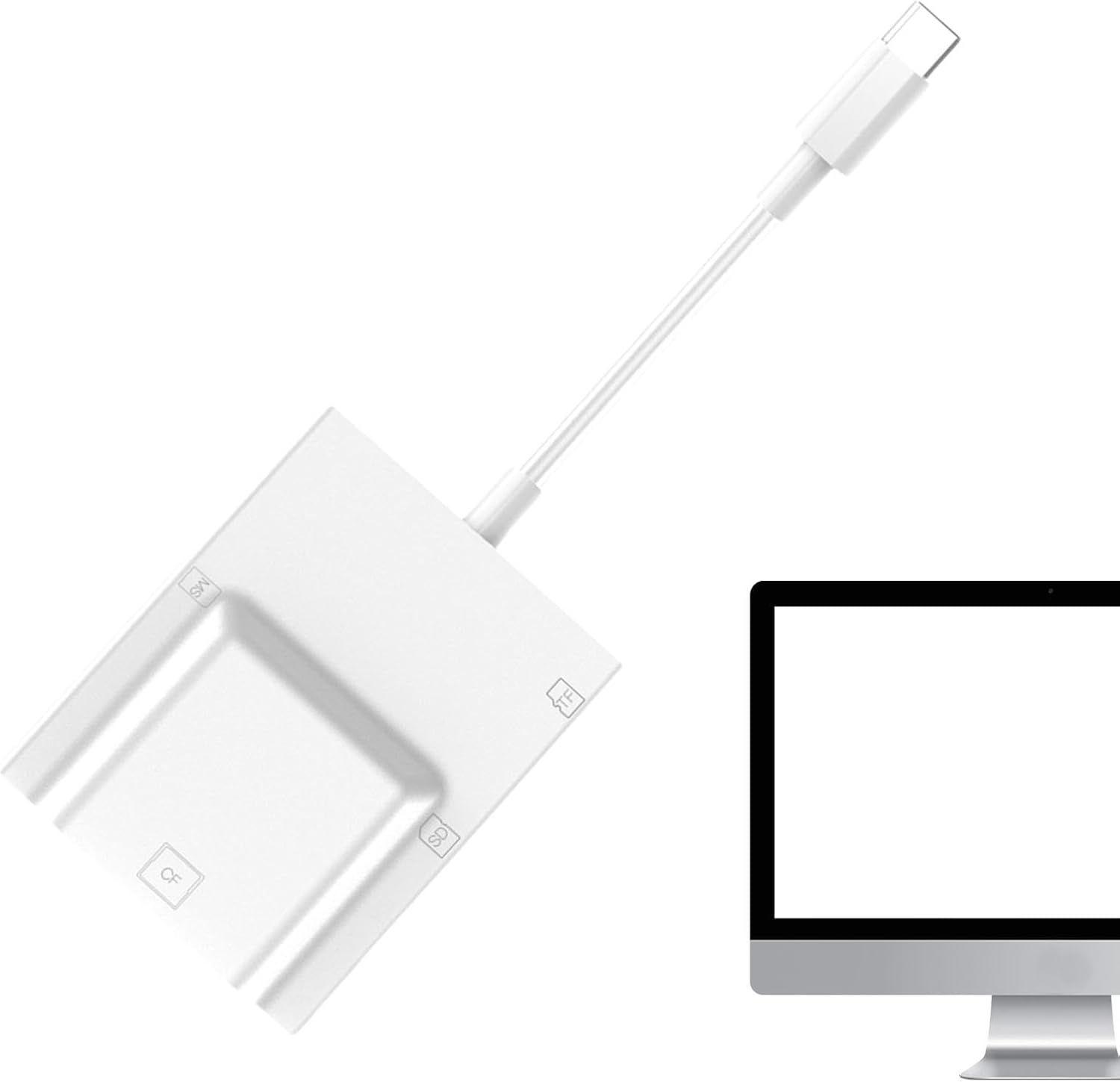 Blanc Adaptateur de carte mmoire, lecteur de carte USB C - ... - 9