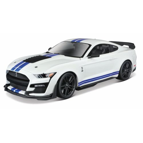 Ford Mustang Shelby Gt 500 Blanche Et Bleu 1/18 Maisto-Maisto