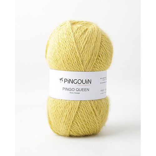 Pingouin - Pelote De Laine Pingo Queen De 100g - Laine À Tricoter - 90% Acrylique,10% Alpaga - Aiguille N°5 - Couleur Moutarde